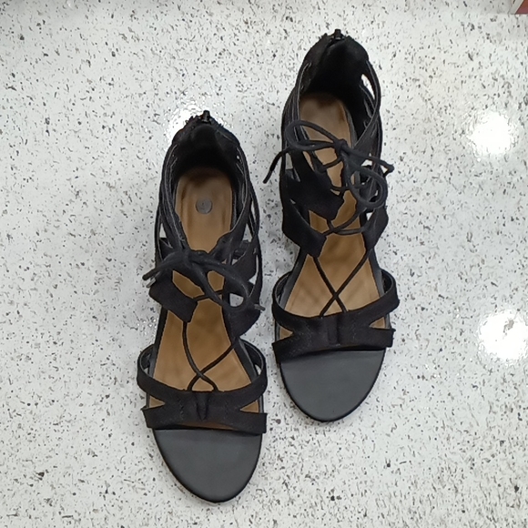 Wedge Ankle Wrap Sandals - Picture 2 of 10